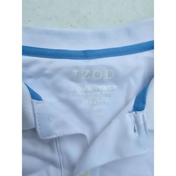 Izod Mens XL Colorblock Polo Shirt In White/Blue/Lavender Cotton Blend - Picture 2 of 5